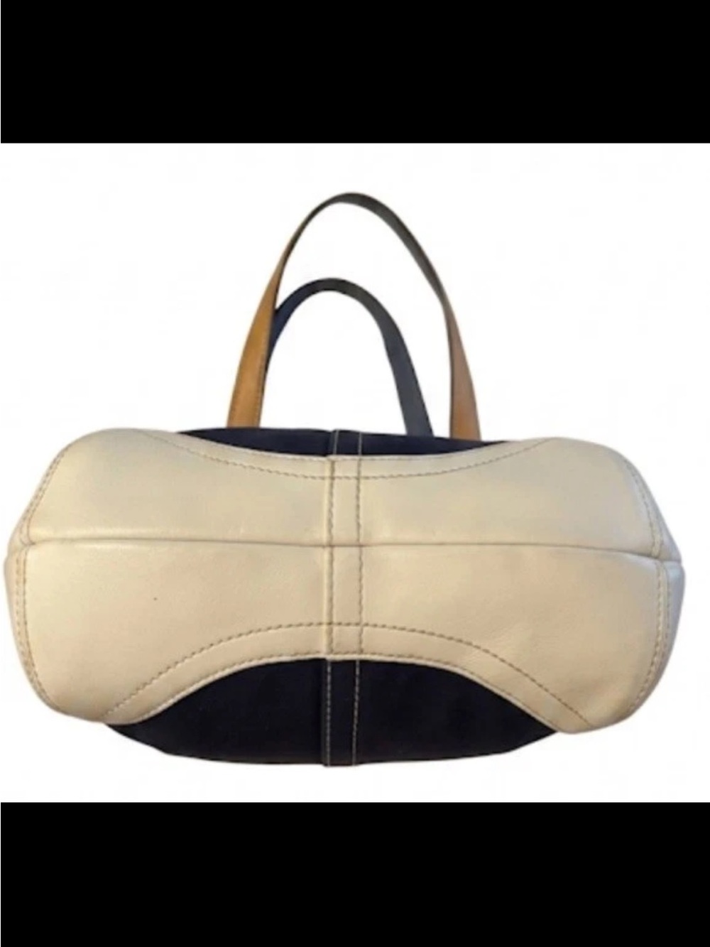 Coach Shoulder Bag-Hamptons Daisy, Navy Canvas/White Leather Trim *VINTAGE* 2004 - Picture 6 of 8